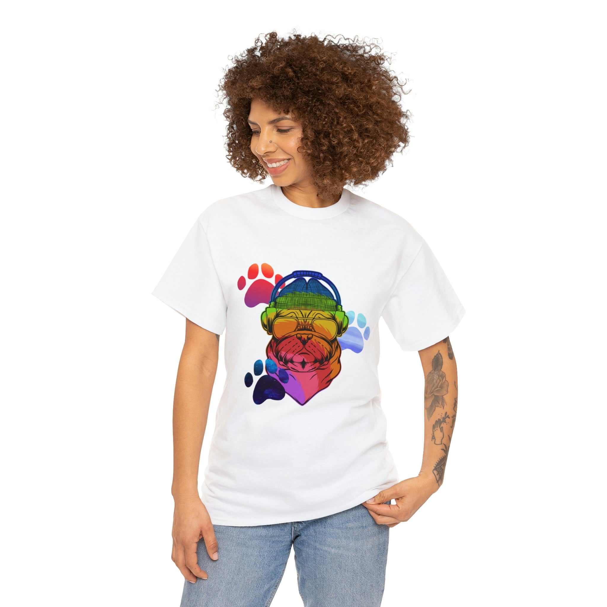 Rainbow Pug Unisex Heavy Cotton Tee - New Generation Ts